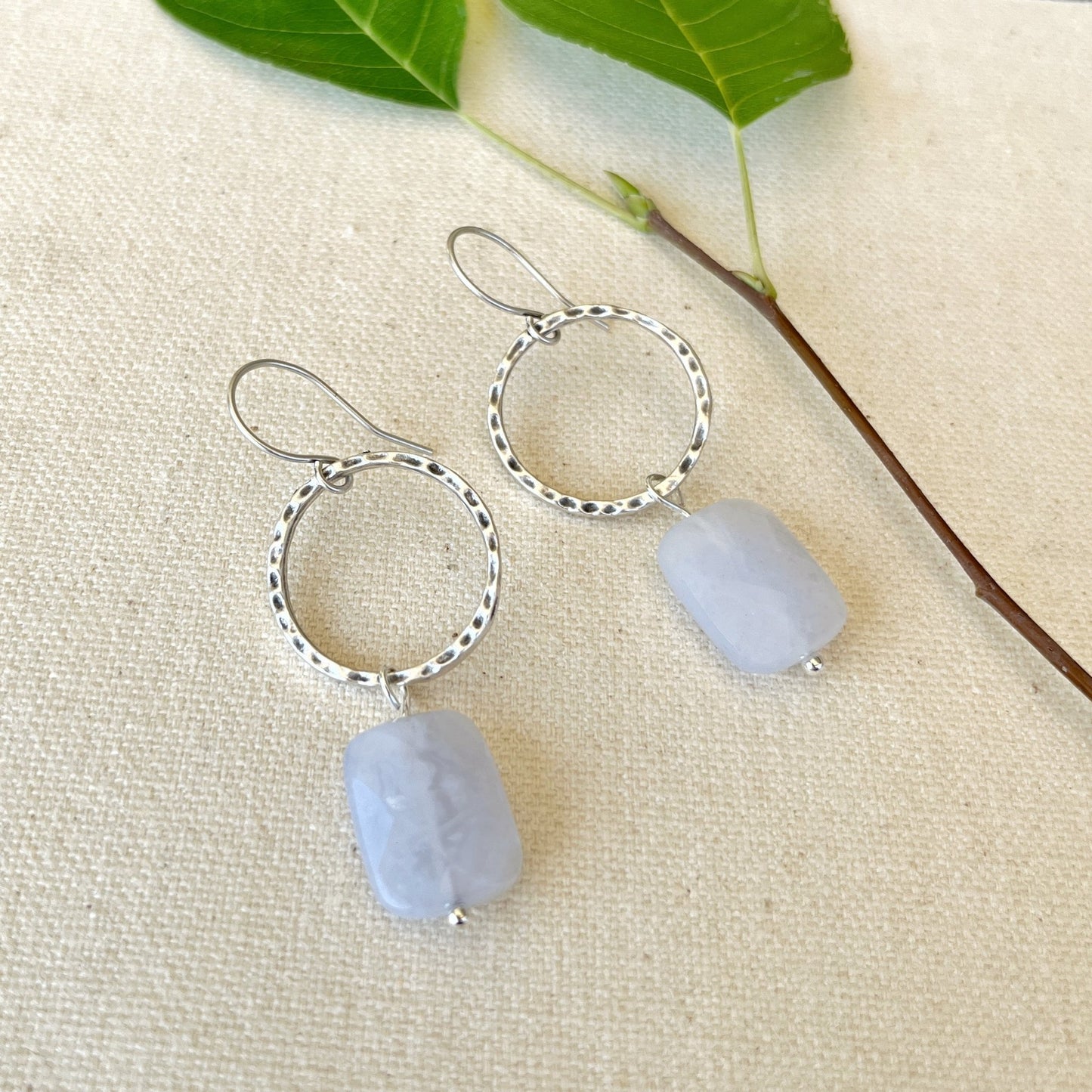 Blue Chalcedony Earrings - Autumn and Ro