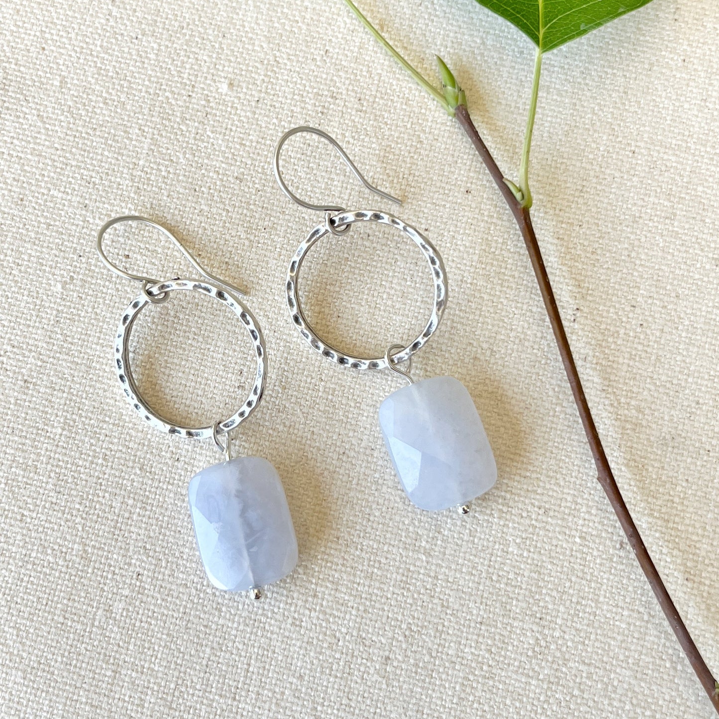 Blue Chalcedony Earrings - Autumn and Ro