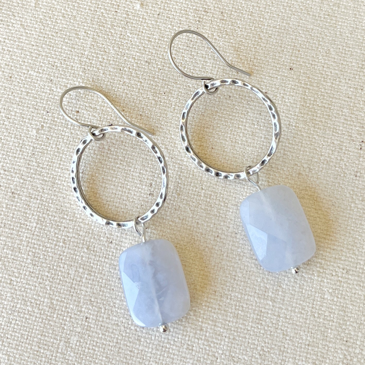 Blue Chalcedony Earrings - Autumn and Ro