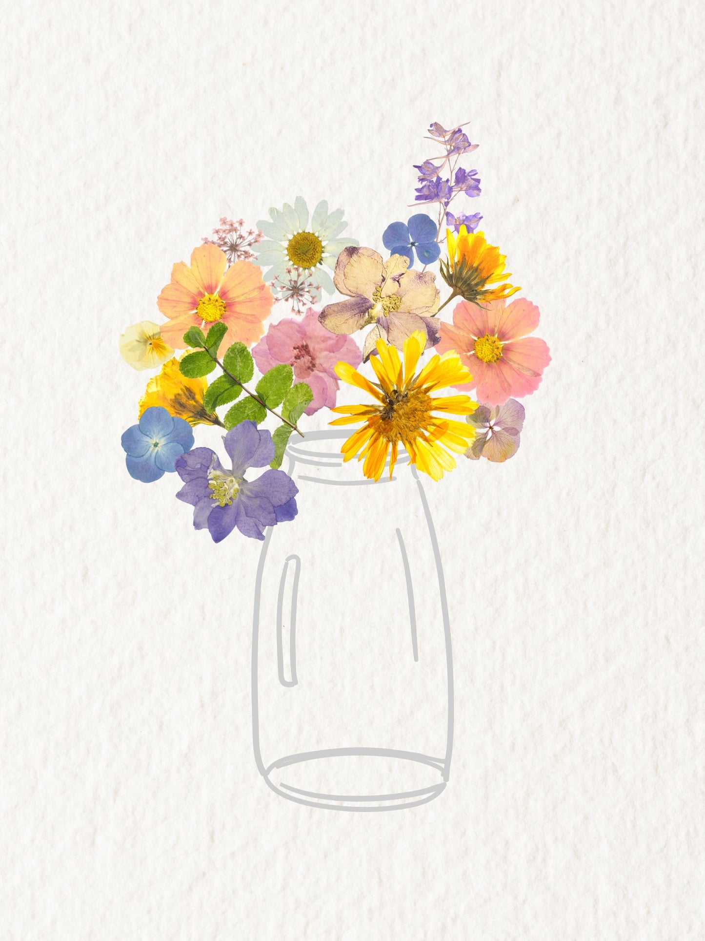 Pressed Floral Art Cards - Autumn and Ro