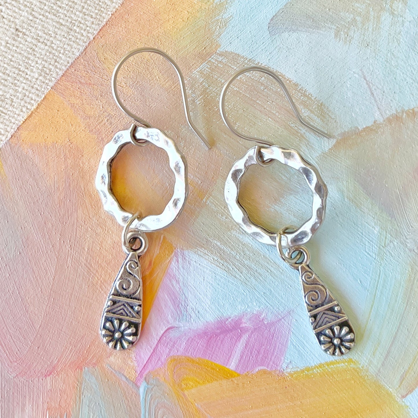 Teardrop Charm Earrings - Autumn and Ro