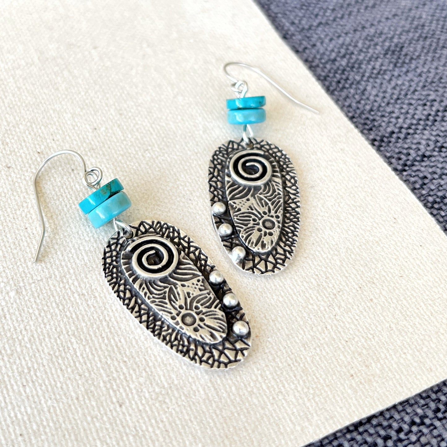 Textured Swirl Earrings - Autumn and Ro