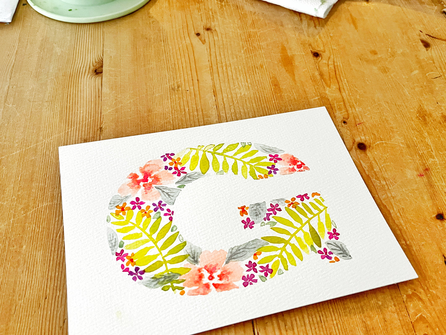 Watercolor Monogram Cards