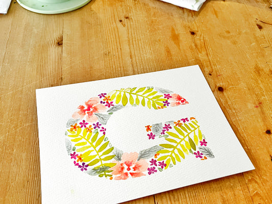 Watercolor Monogram Cards