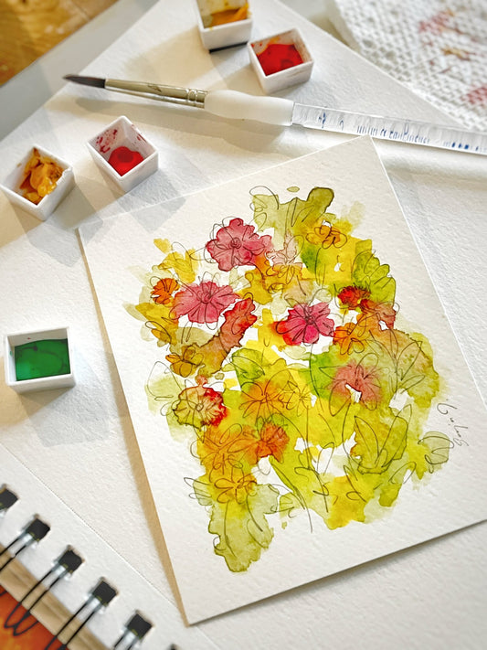 Watercolor Workshop - Floral Doodle Cards - Autumn and Ro