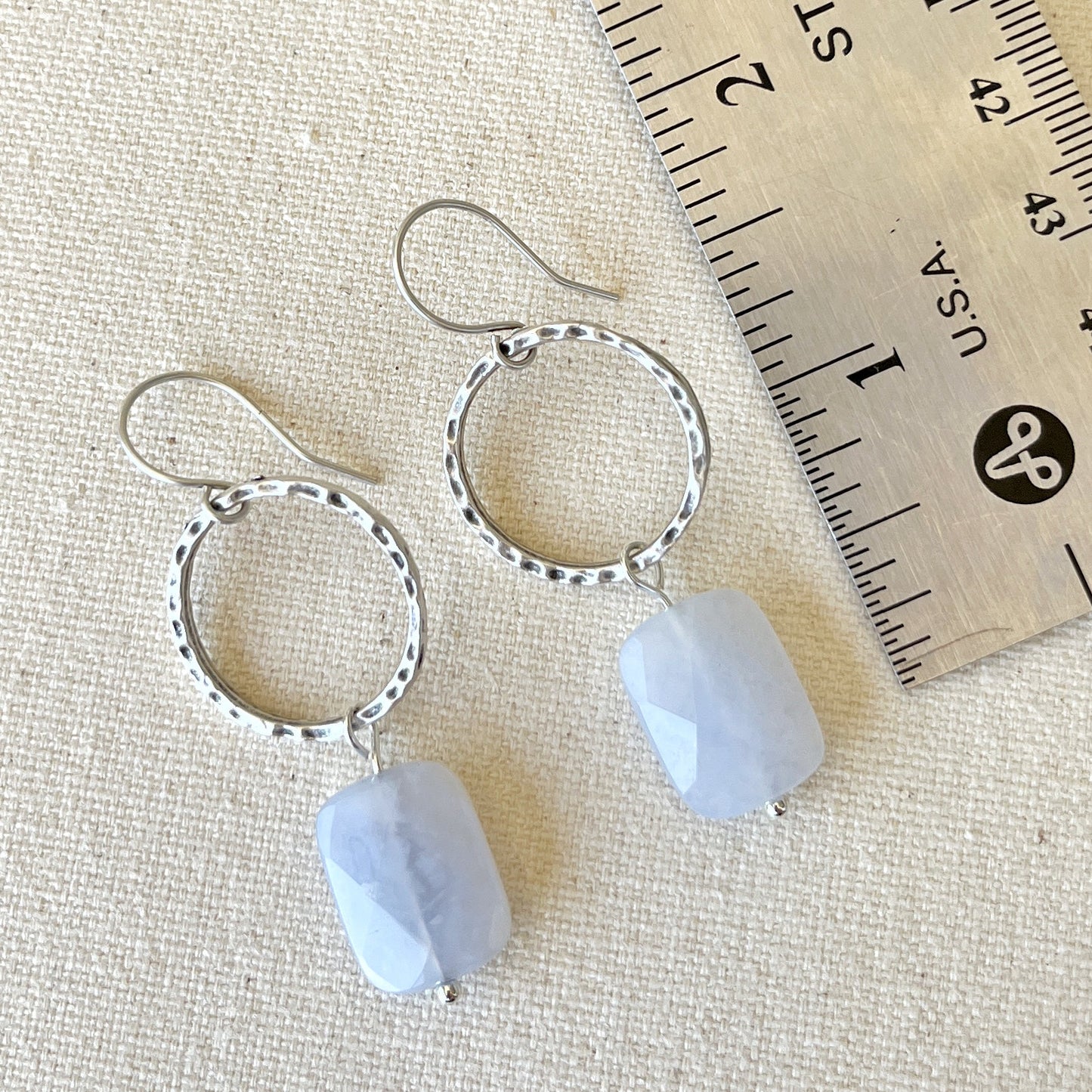 Blue Chalcedony Earrings - Autumn and Ro