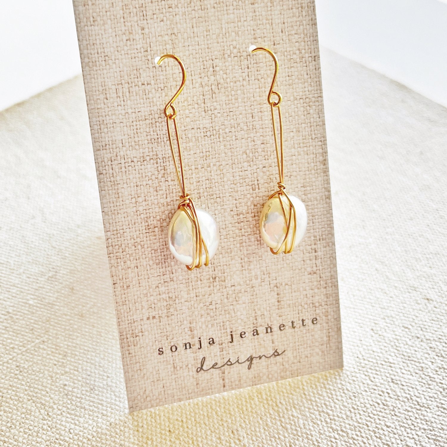 Coin Pearl Earrings - Gold-Fill - Autumn and Ro