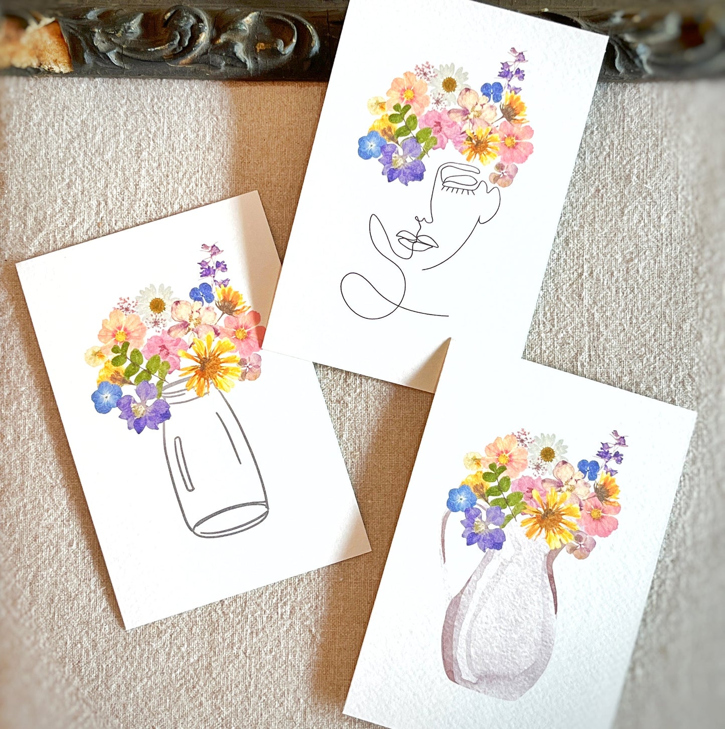 Pressed Floral Art Cards - Autumn and Ro