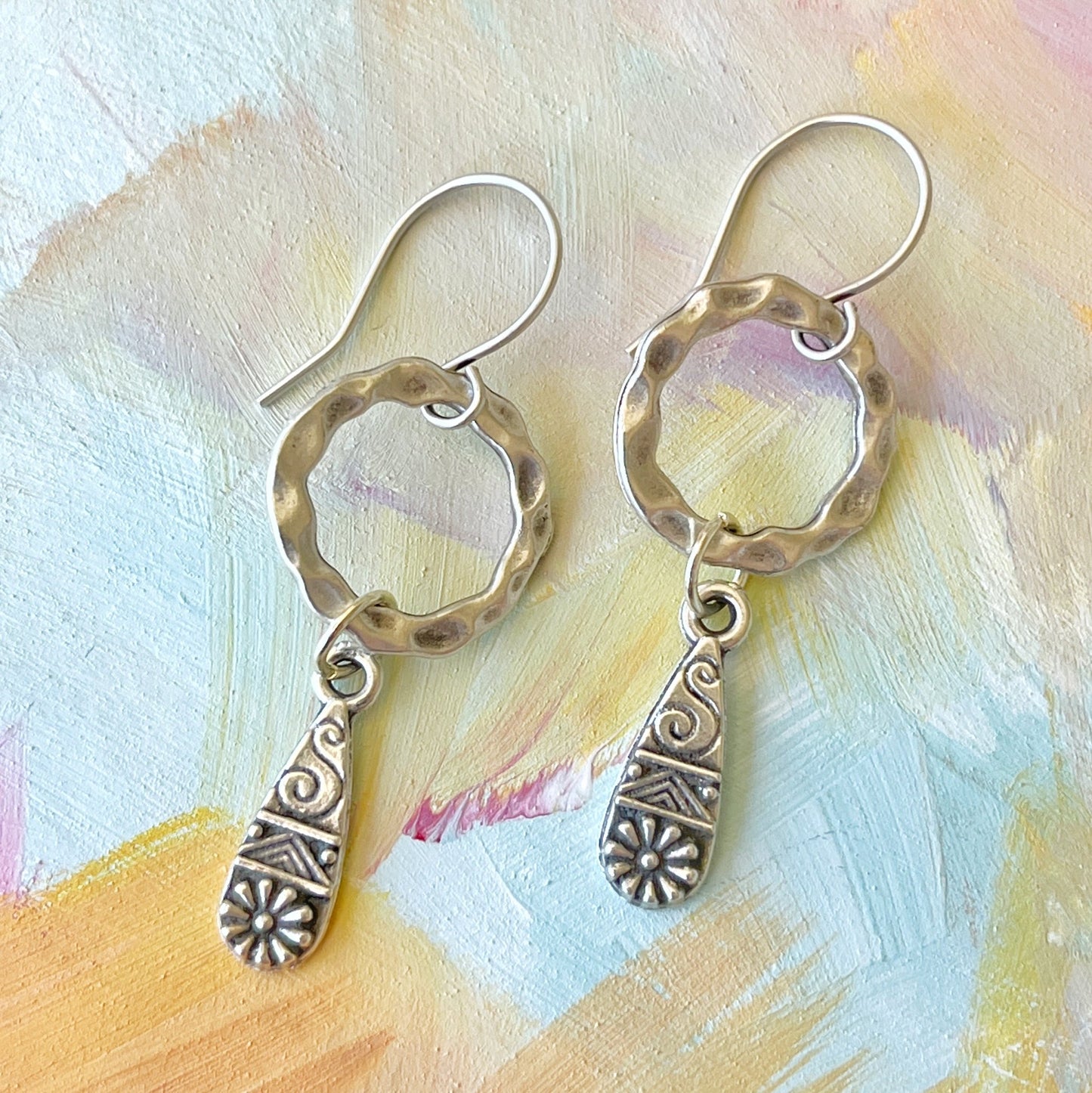 Teardrop Charm Earrings - Autumn and Ro